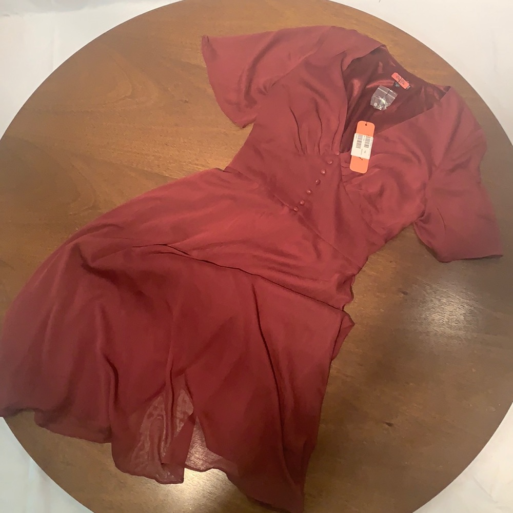 Burgundy midi Dress